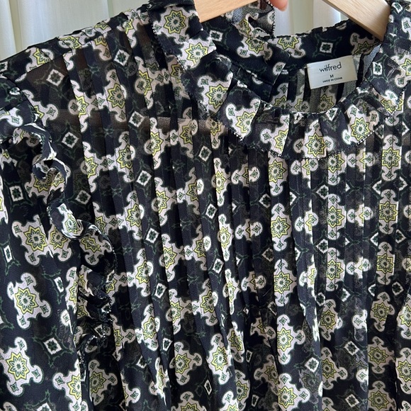 Medium - Wilfred - Blouse with an unique yellow, green & white geometric pattern - Picture 6 of 8